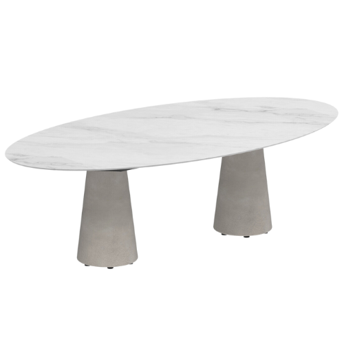 Royal Botania Conix dining table 250 x 130, blad ceramic bianco staturio