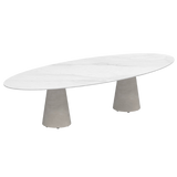 Conix table 320 x 140 concrete base/blad cer. bianco stat.