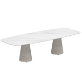 Conix table 300 x 120 concrete base/blad cer. bianco stat.