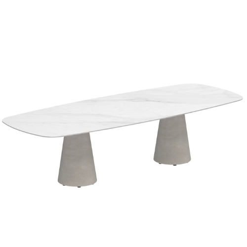 Conix table 300 x 120 concrete base/blad cer. bianco stat.