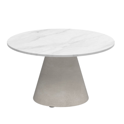 Conix side table Ø 60 cm concr. base/blad cer. bianco stat.
