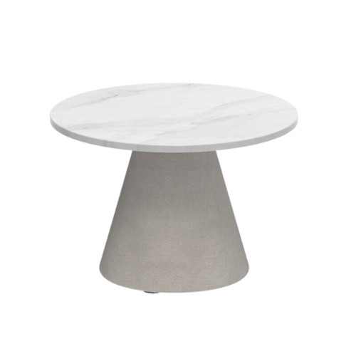 Conix side table Ø 40 cm concr. base/blad cer. bianco stat.