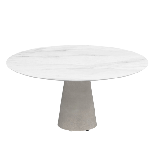 Royal Botania Conix table rond 160 concrete base/blad cer. bianco stat.