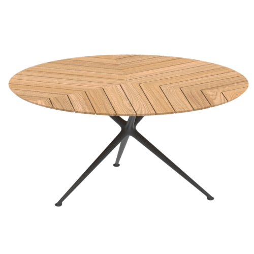 Royal Botania Exes ronde eettafel 160⌀ met teak blad