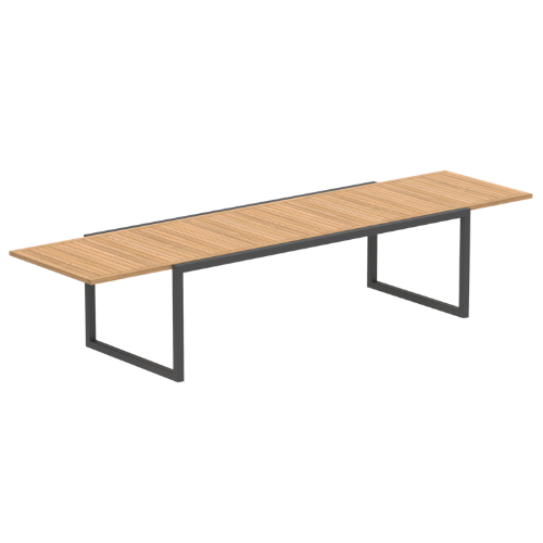 Ninix uitschuifbare tafel 240-360/100 cm. rvs zwart/teak bla