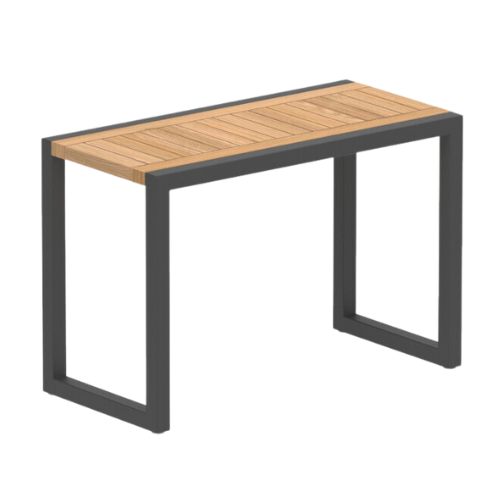 Ninix lounge aluminium hoge tafel zwart/teak blad