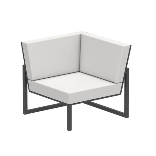 Ninix lounge aluminium corner module - zwart/zwart