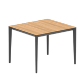 U-Nite tafel 90x100 - frame zwart blad teak