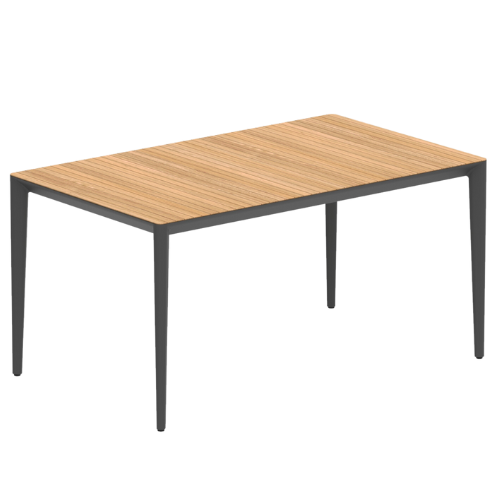 U-Nite tafel 100x150 frame zwart blad teak