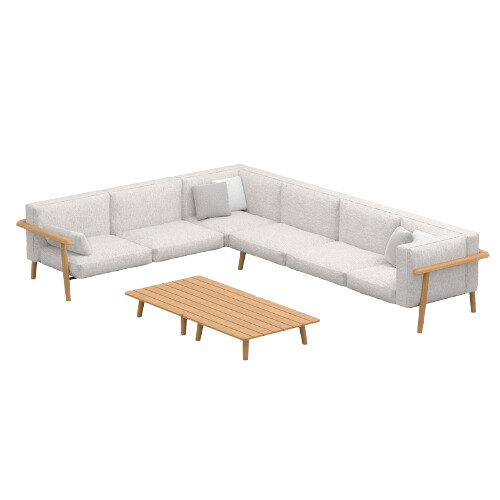 Mambo Lounge set 4 frame Teak, kussens standard cat B