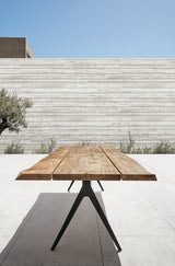 Gloster Raw dining table 280 x 94/104, fr. meteor-raw teak top