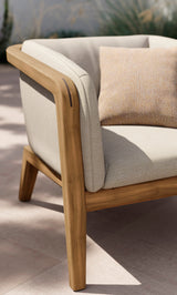 Sunrise Lounge chair, teak brushed/fabric salty white
