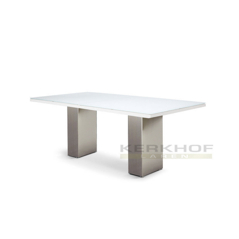 Doble tafel 180 x 90 glas wit