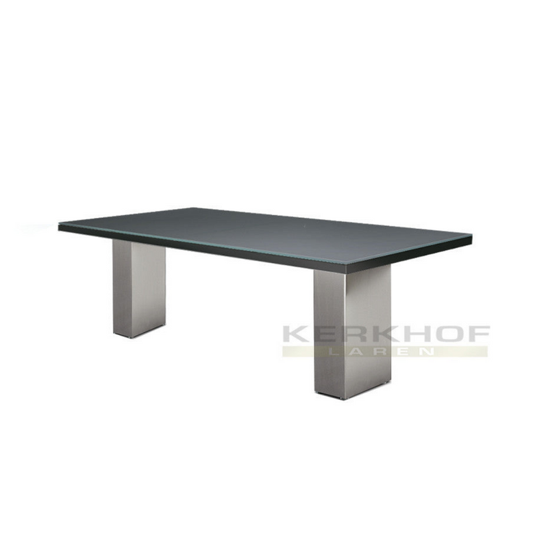 Doble tafel 240 x 80 glas zwart