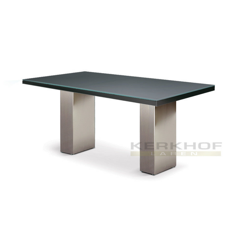Doble tafel 160 x 80 glas zwart
