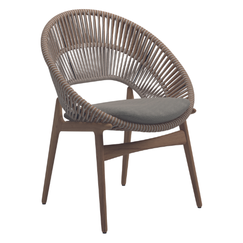 Bora dining chair, Sorrel wicker, incl cushion grade B
