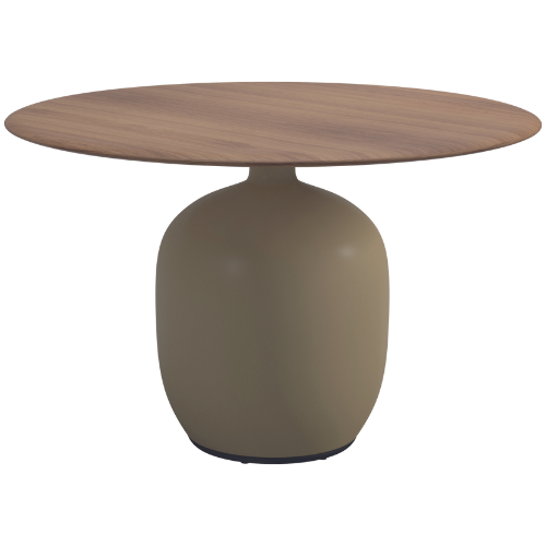 Kasha dining table, 120 cm round, Sand ceramic base