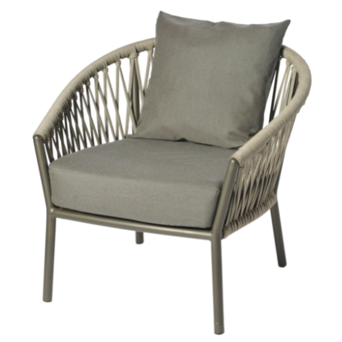 Majinto lounge chair,fr. bronze br./belt slate,incl. kussens