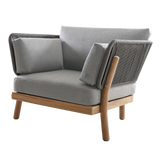 Marcella lounge chair met kussens kleur Ash