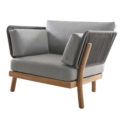 Marcella lounge chair met kussens kleur Ash