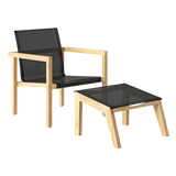 Traditional Teak Noah lounge chair/zwart