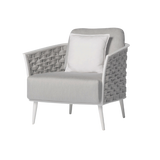 Cascade fauteuil, white frame + silver rope