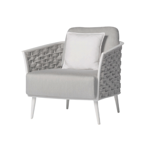 Cascade fauteuil, white frame + silver rope