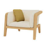 Sunrise Lounge chair, teak brushed/fabric salty white