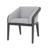 Sunrise dining arm chair, teak scuro/textilene black