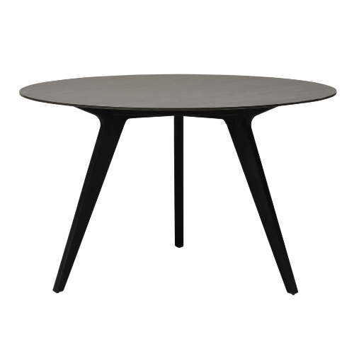 Torsa h.din.table rond 148 fr. teak nero/blad cer. M.black