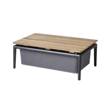 Conic box table teak/aluminium grey