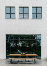 Matteo tafel 285 x 100 frame black/teak top
