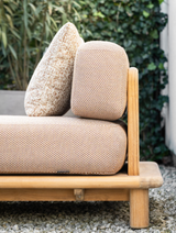 Borek Bassano love seat rechts module teak incl. zit+rugkussen terra