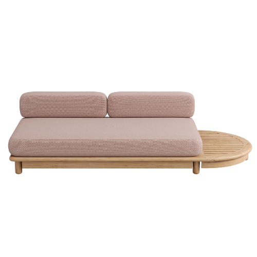 Borek Bassano love seat rechts module teak incl. zit+rugkussen terra