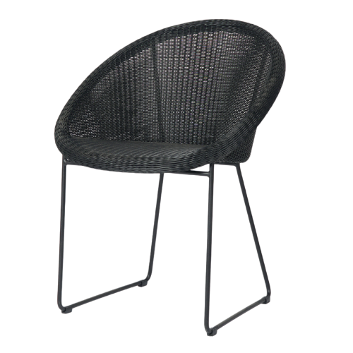 Gipsy dining chair black sled base, excl. kussen