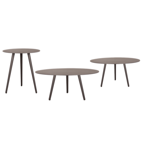 Leo side table, aluminium, lava, rond 45 cm