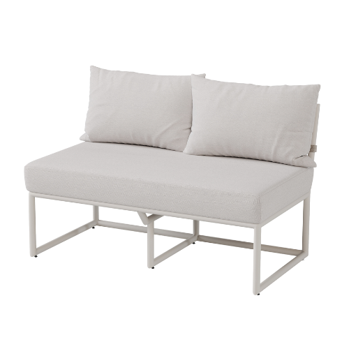 Borek Key dining sofa zonder armleuning white-taupe incl. zit+rugkussen