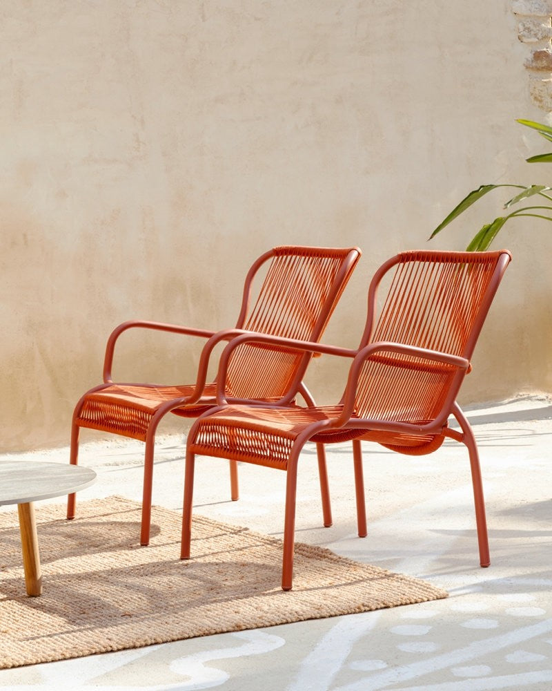 Loop lounge chair Rope Terracotta